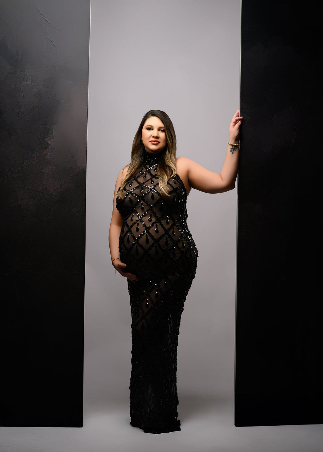 Black Diamond Gown - Maternity Dress Rental XSmall-Medium / Black / 5 Days Black Diamond Gown - Maternity Dress Rental XSmall-Medium / Black / 5 Days