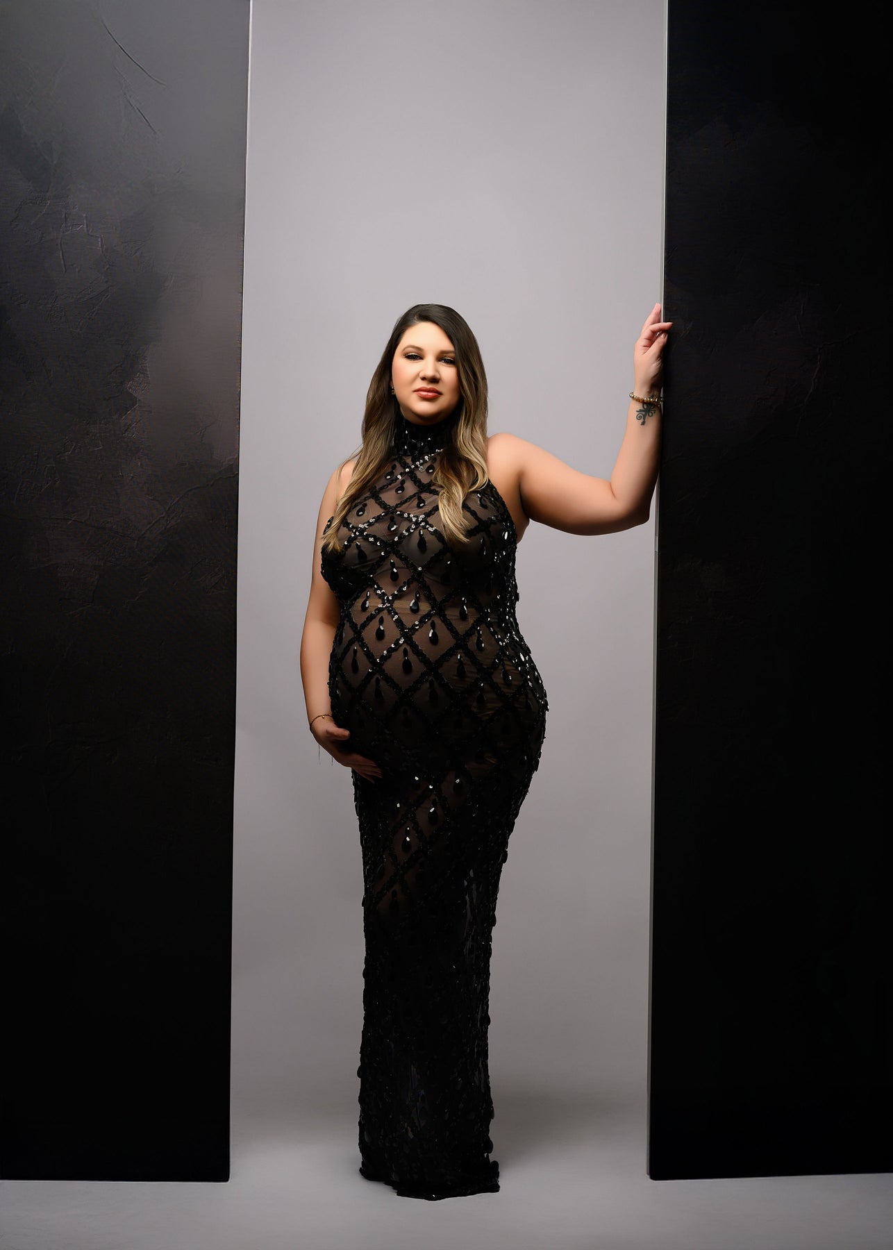 Black Diamond Gown - Maternity Dress Rental XSmall-Medium / Black / 5 Days Black Diamond Gown - Maternity Dress Rental XSmall-Medium / Black / 5 Days