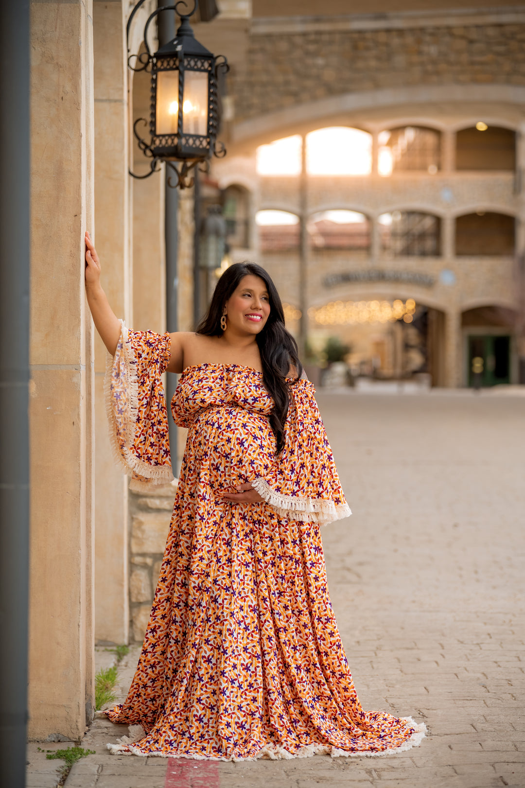boho maternity dress rental Bewitched by Boho Cream