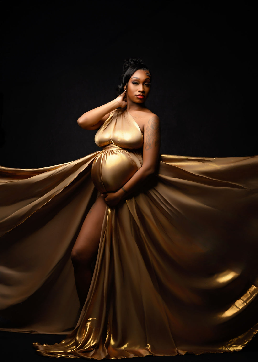 slim fit dress slacks Elise Sequin Maternity Unique Boho Dresses M-xl / + Nude Bodysuit main image 0